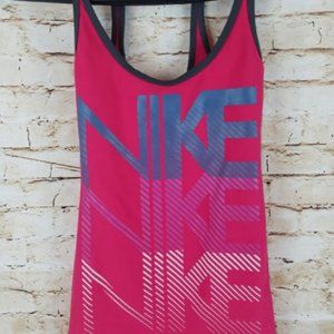 Nike pink "NIKE" athletic tank top with support